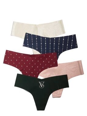 Victoria’s Secret 5-Pack Shine No- Show Thong Panties